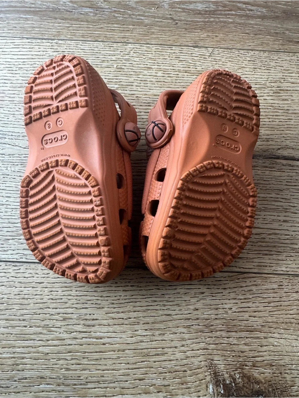 CROCS Kids Basketball-Pattern Clogs - Orange with Black Accents